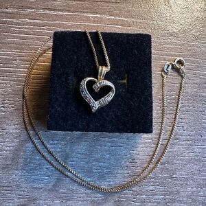 Elegant Gold and Silver Heart Pendant Necklace